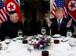 Donald Trump and Kim Jong Un meet for dinner in Vietnam