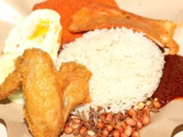 Nasi Lemark Dish served on a plate