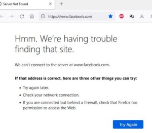 Facebook outage on 04 Oct 2021