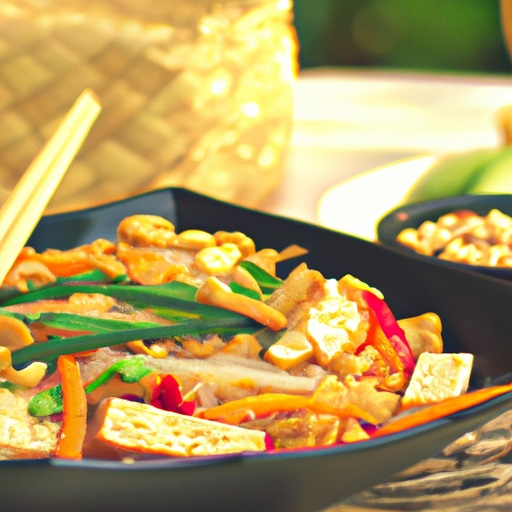 Vegetarian Pad Thai with Tofu and Veggies