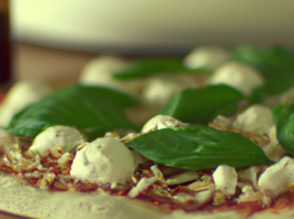 Homemade Pizza with Fresh Mozzarella and Basil