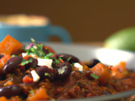 Vegan Quinoa Chili with Sweet Potato and Black Beans