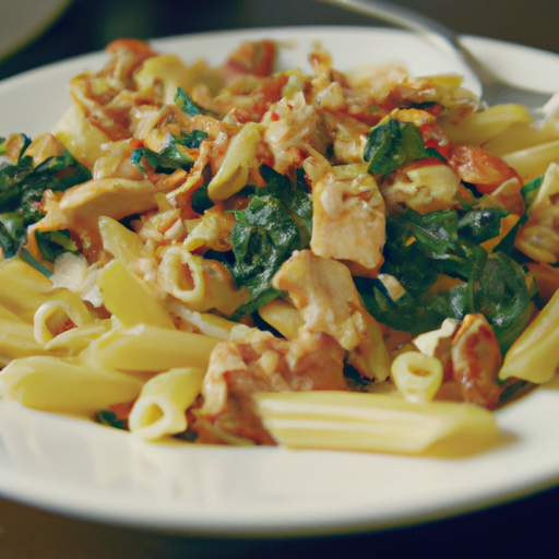 Creamy Sun-Dried Tomato Pasta with Spinach and Chicken