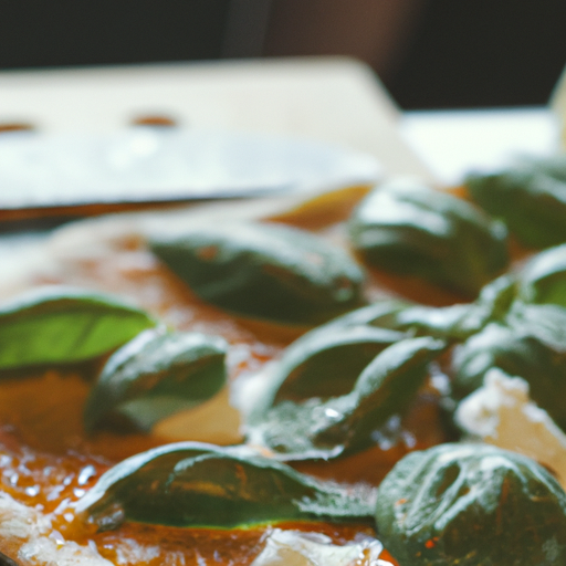 Homemade Pizza with Fresh Mozzarella and Basil