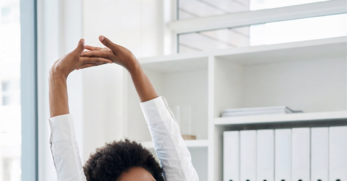 exercise tips for busy professionals - stretching at desk
