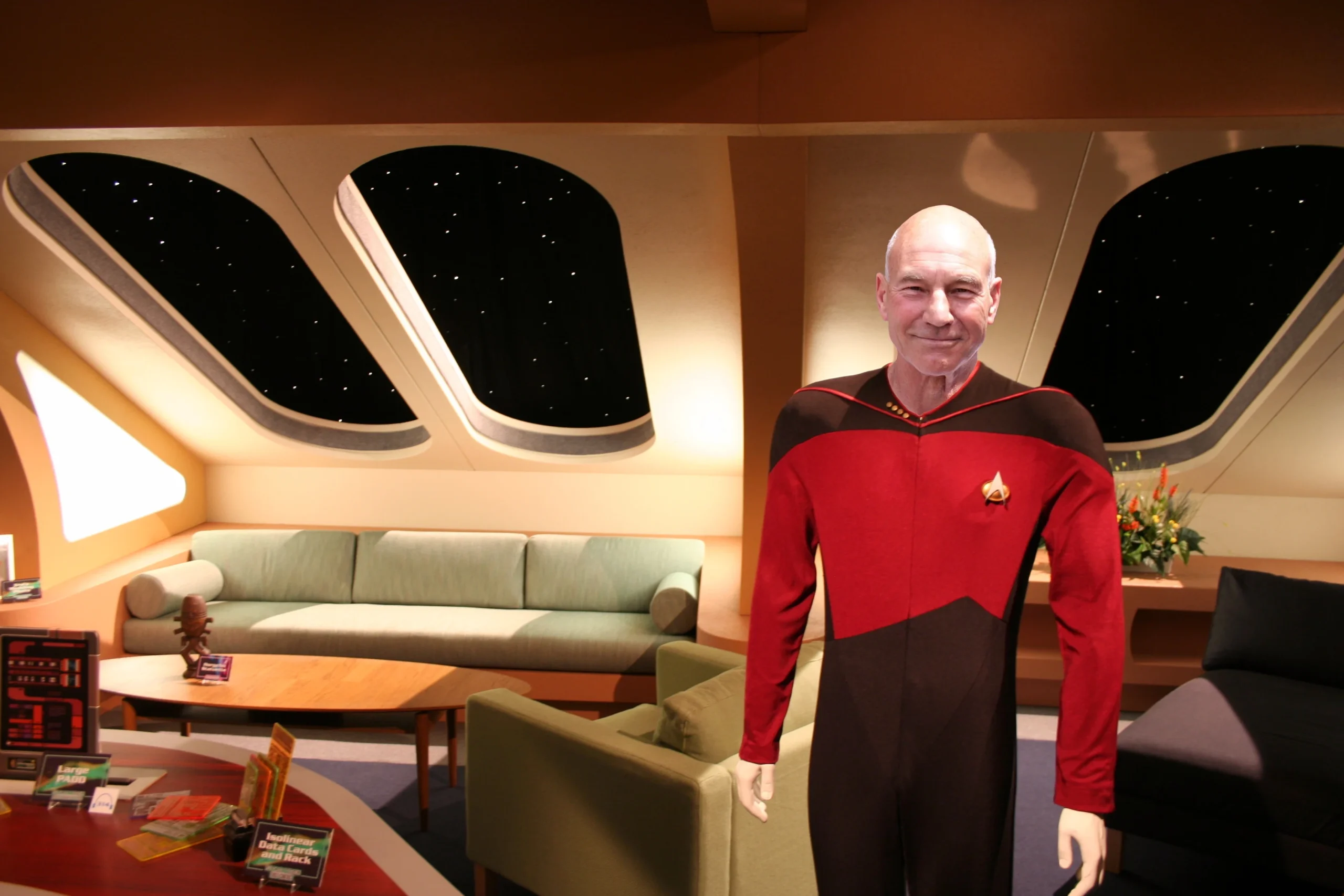 Patrick Stewart as Captain Jean-Luc Picard on the USS Enterprise-D